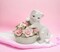 Ceramic Kitten With Flowers Pot Figurine, Home Décor, Gift for Her, Gift for Mom, Spring Décor, Cat Lover Gift